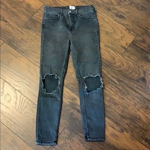 Free People cut out knee jeans